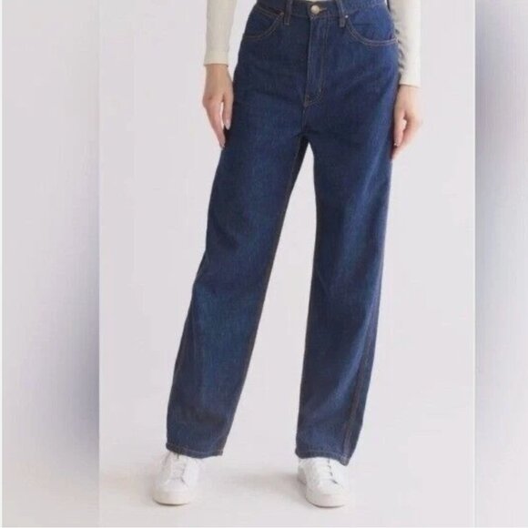 NWT The Great Miner Jeans  High Rise Relaxed Straight Dark Wash Denim Rinse Wash - Picture 3 of 11